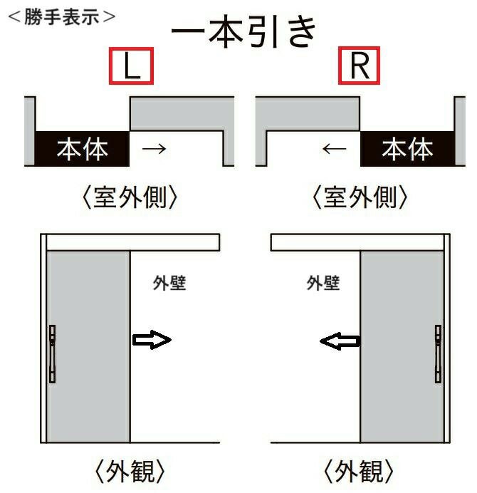 玄関引戸 エルムーブ2 一本引き W166 L16型 W1660×H2150mm 引き戸