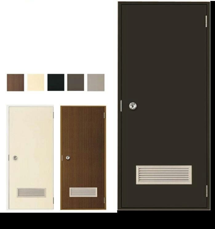 ロンカラーフラッシュドア ガラリ付 半外型 0618 W600 × H1820mm 勝手
